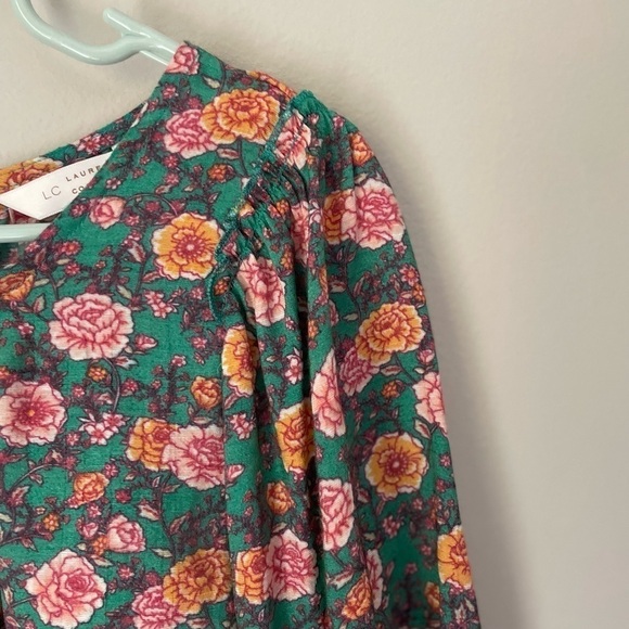 LC Lauren Conrad Floral Long Sleeve Boho Top Size Small - Picture 2 of 8